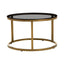 Noosa & Co. Living Alana Set of 2 Gold and Black Round Nesting Coffee Tables House of Isabella UK