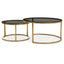 Noosa & Co. Living Alana Set of 2 Gold and Black Round Nesting Coffee Tables House of Isabella UK