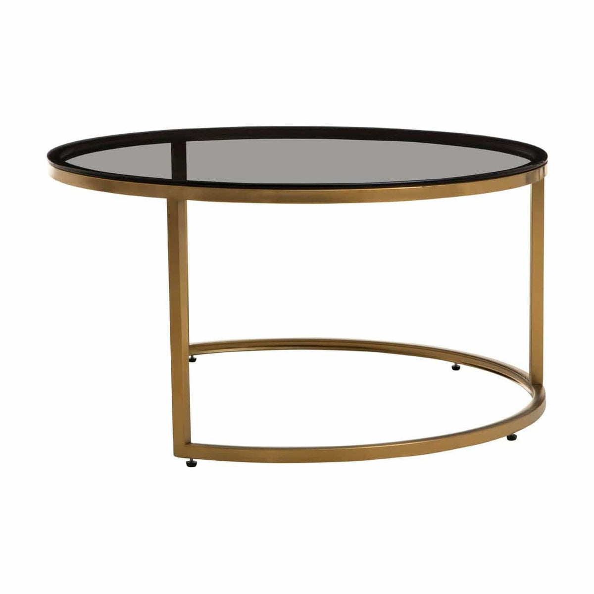 Noosa & Co. Living Alana Set of 2 Gold and Black Round Nesting Coffee Tables House of Isabella UK