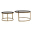 Noosa & Co. Living Alana Set of 2 Gold and Black Round Nesting Coffee Tables House of Isabella UK