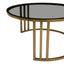 Noosa & Co. Living Alana Set of 2 Gold Base and Glass Top Round Nesting Coffee Tables House of Isabella UK