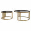 Noosa & Co. Living Alana Set of 2 Gold Base and Glass Top Round Nesting Coffee Tables House of Isabella UK