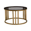 Noosa & Co. Living Alana Set of 2 Gold Base and Glass Top Round Nesting Coffee Tables House of Isabella UK