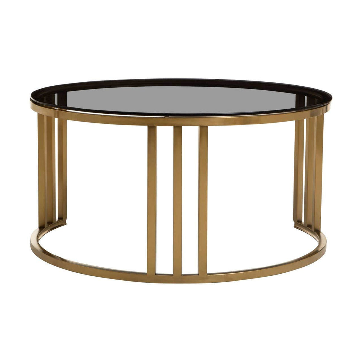 Noosa & Co. Living Alana Set of 2 Gold Base and Glass Top Round Nesting Coffee Tables House of Isabella UK