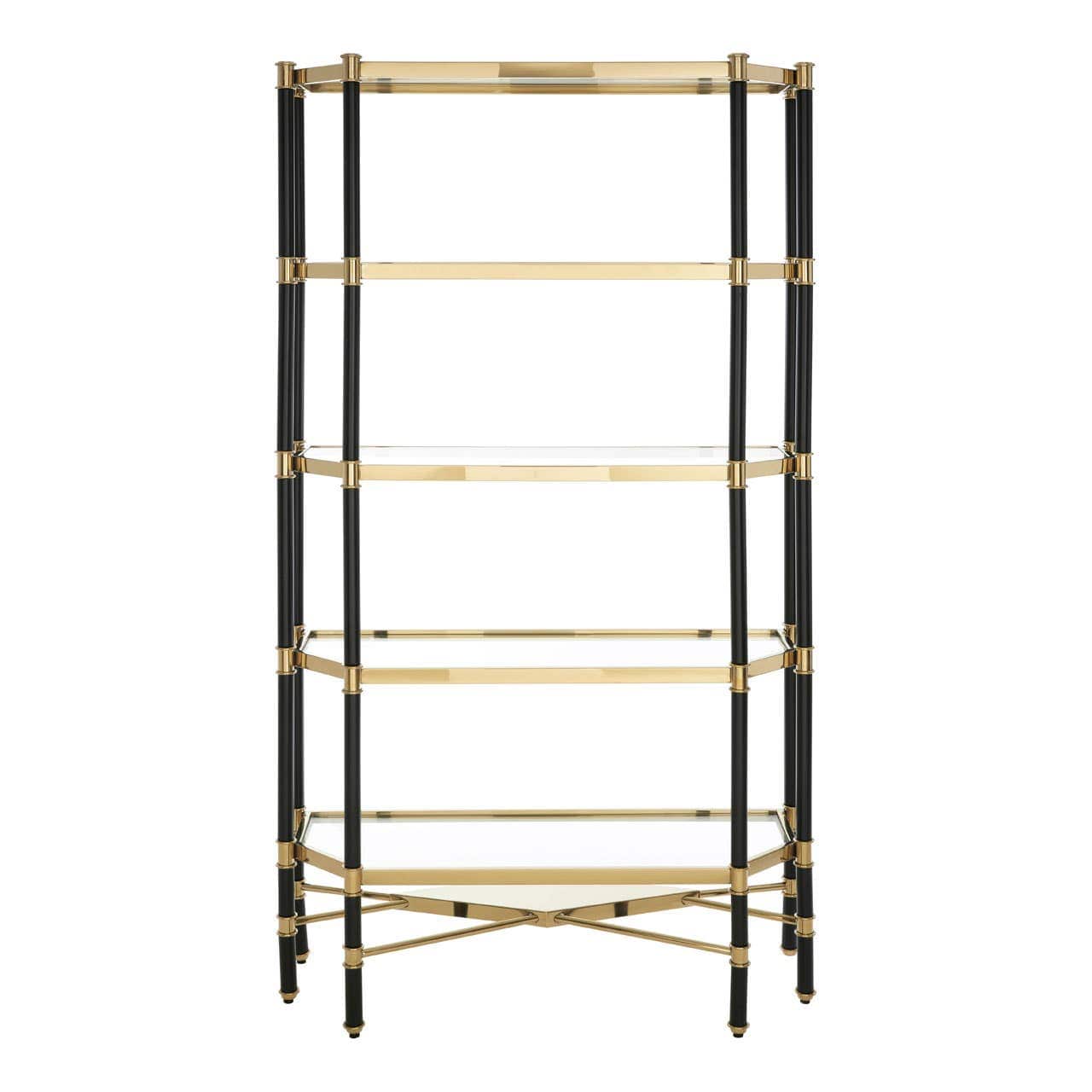 Noosa & Co. Living Allessi 5 Shelf Unit In Champagne Finish and Black Frame House of Isabella UK