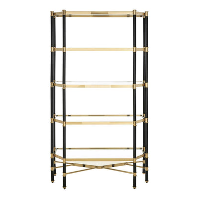 Noosa & Co. Living Allessi 5 Shelf Unit In Champagne Finish and Black Frame House of Isabella UK