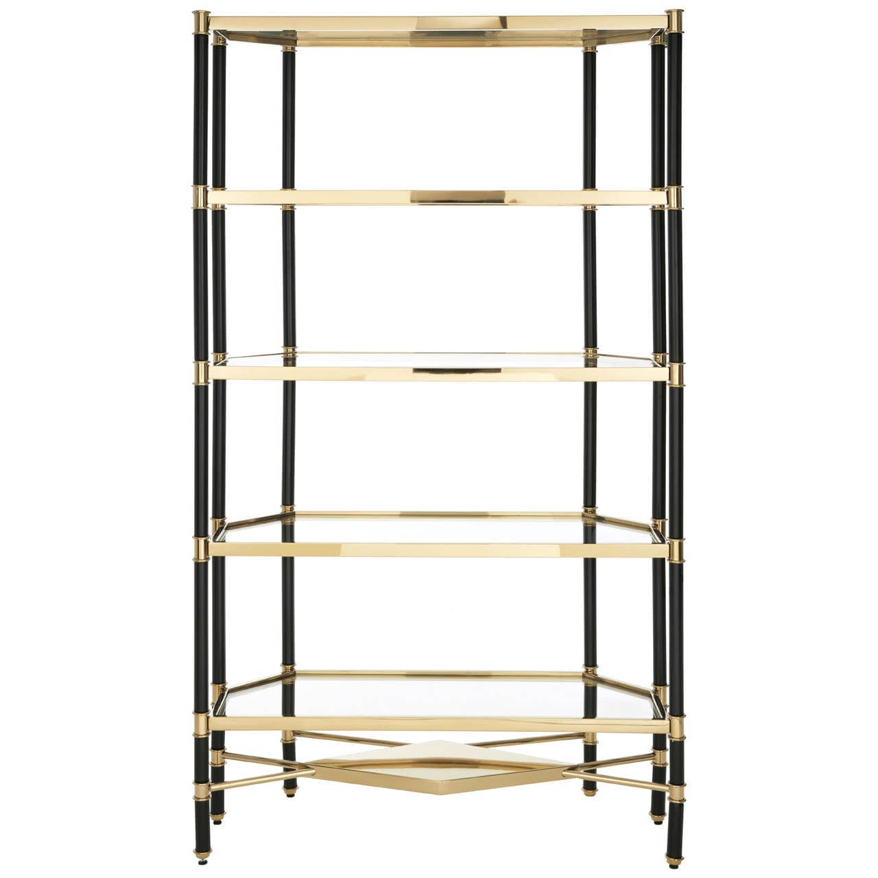 Noosa & Co. Living Allessi 5 Shelf Unit In Champagne Finish and Black Frame House of Isabella UK