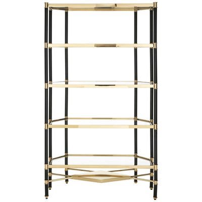 Noosa & Co. Living Allessi 5 Shelf Unit In Champagne Finish and Black Frame House of Isabella UK