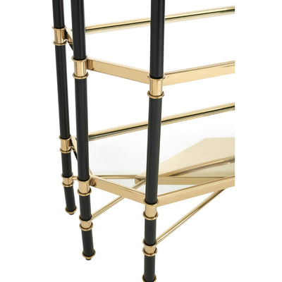 Noosa & Co. Living Allessi 5 Shelf Unit In Champagne Finish and Black Frame House of Isabella UK