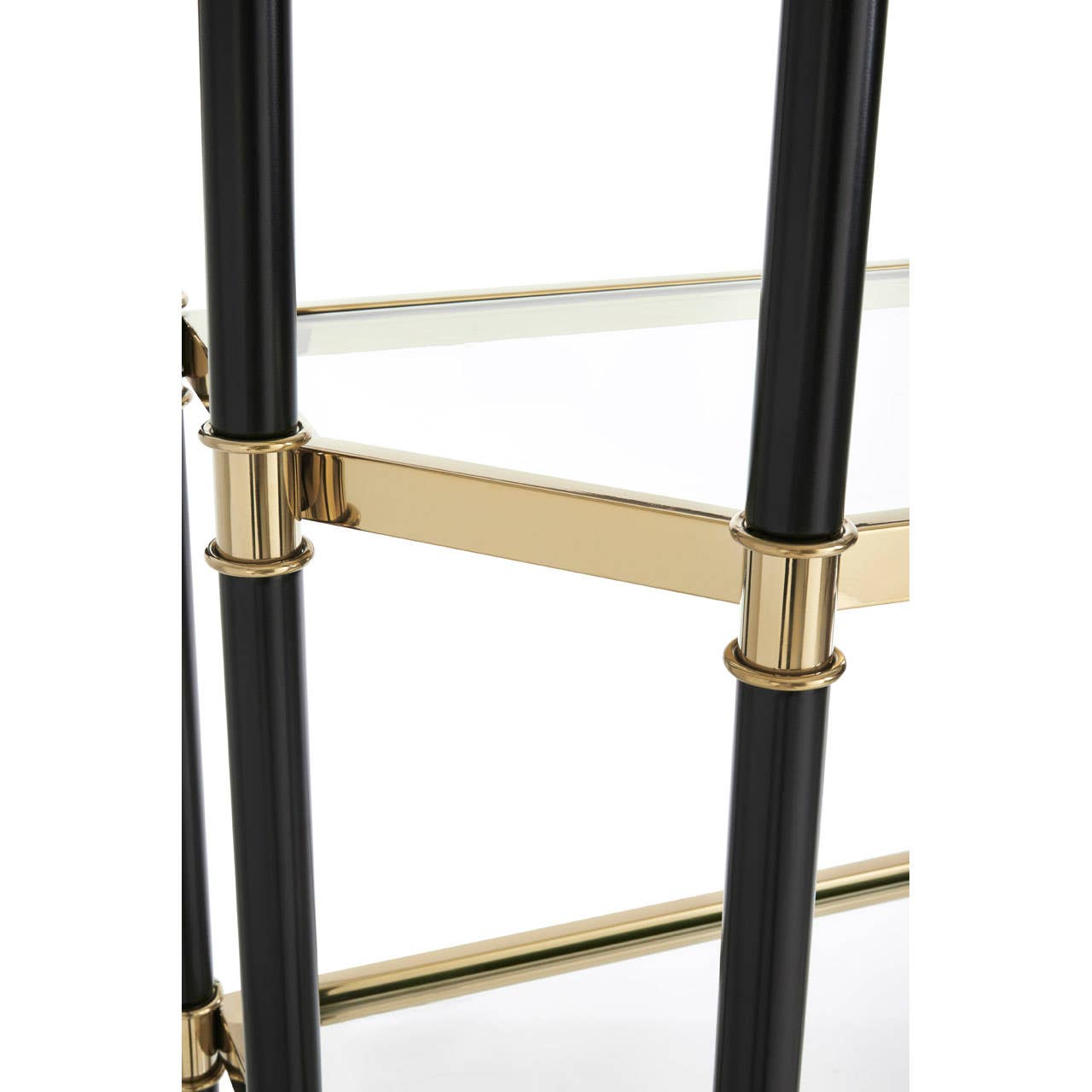 Noosa & Co. Living Allessi 5 Shelf Unit In Champagne Finish and Black Frame House of Isabella UK