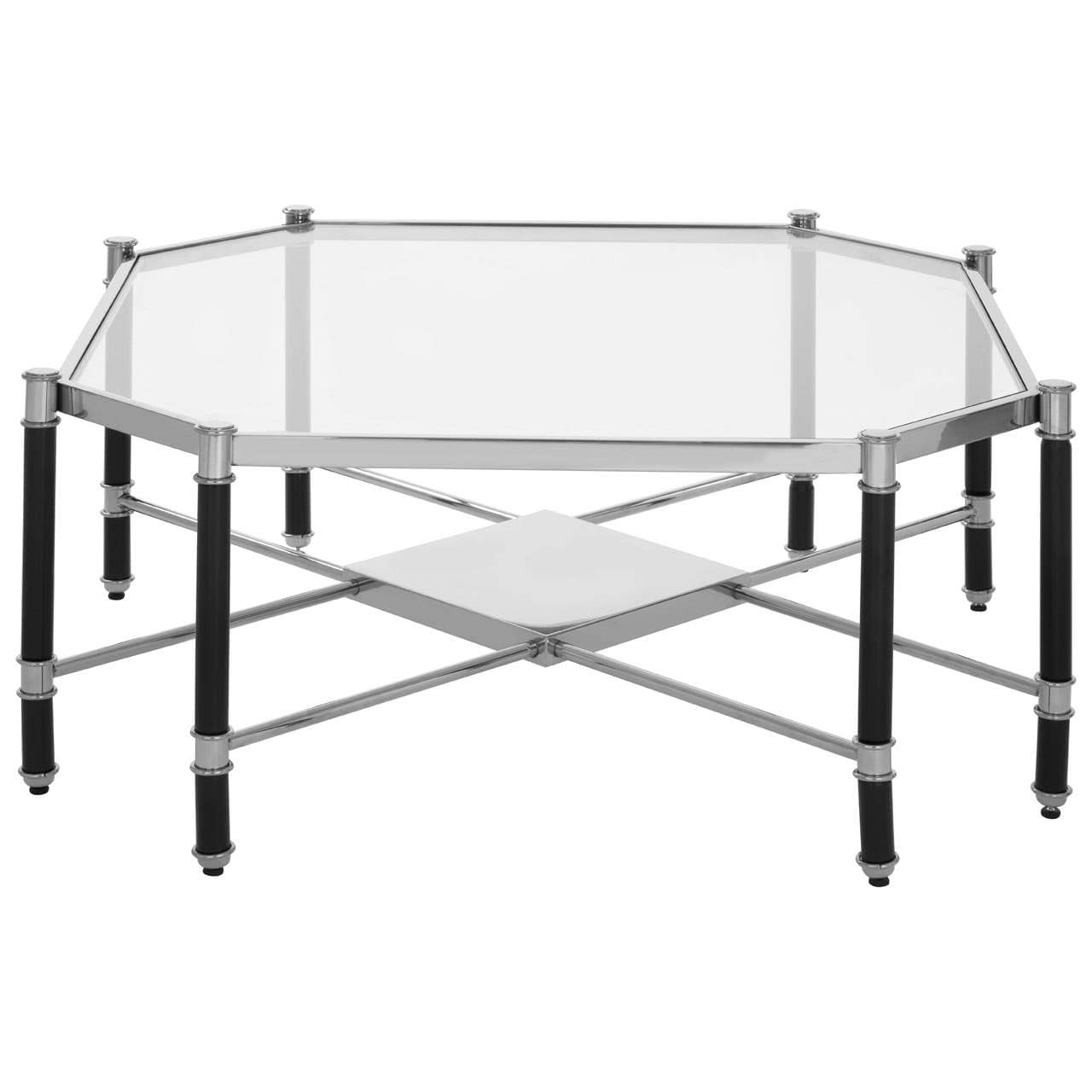 Noosa & Co. Living Allessi Silver Metal Coffee Table with Black Legs House of Isabella UK