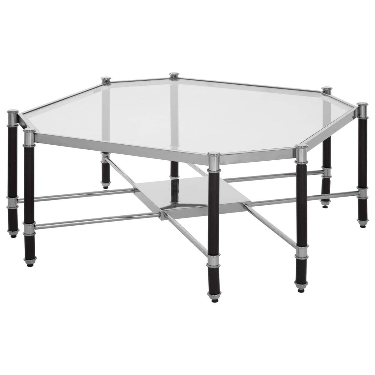 Allessi Silver Metal Coffee Table with Black Legs.