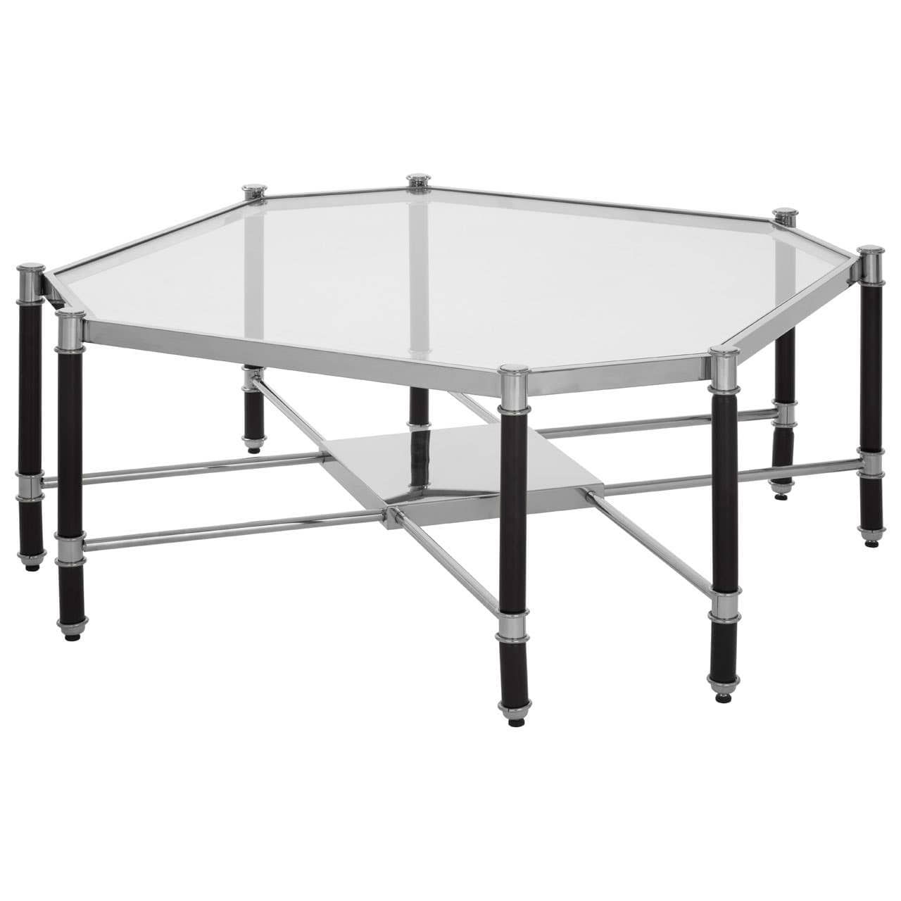 Noosa & Co. Living Allessi Silver Metal Coffee Table with Black Legs House of Isabella UK