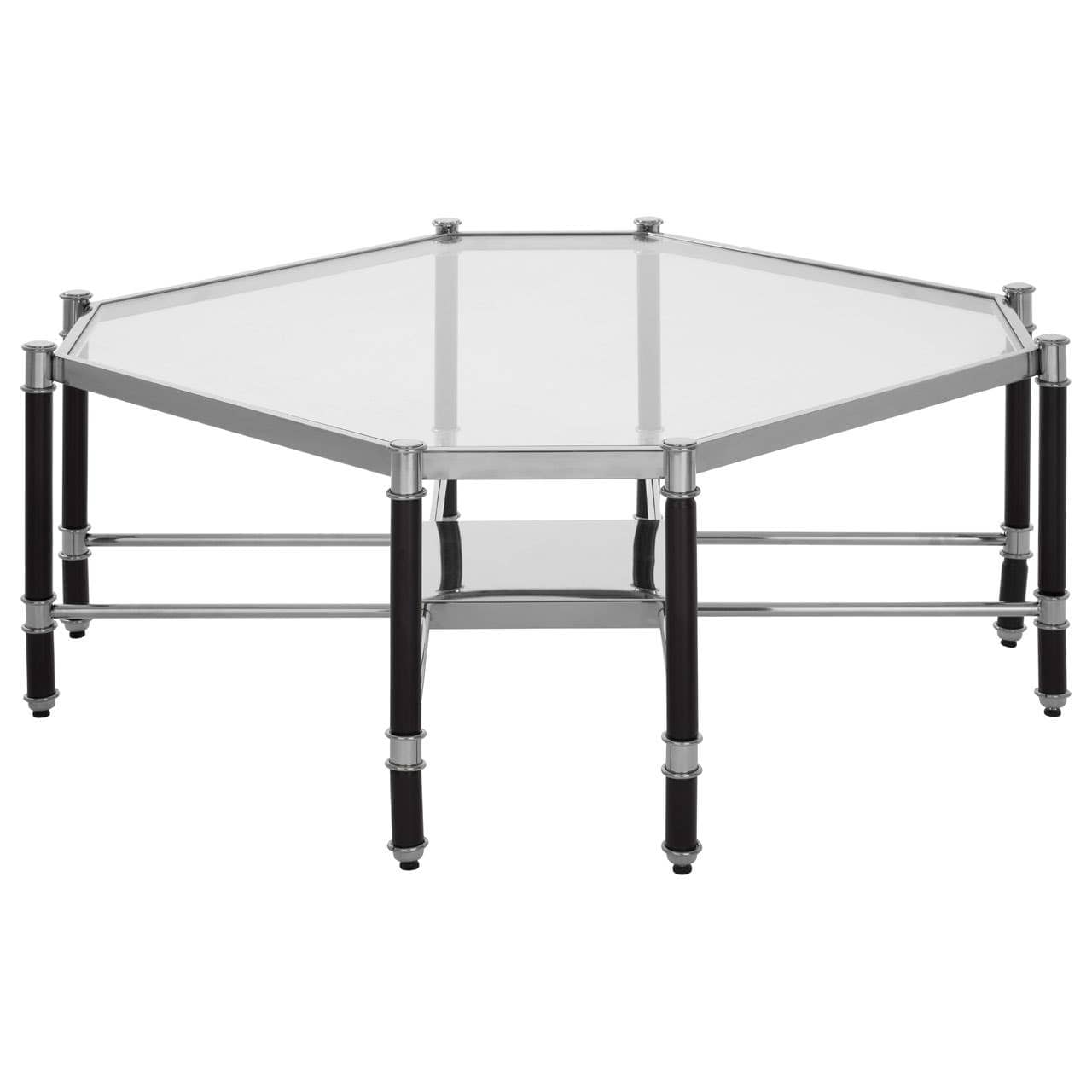 Noosa & Co. Living Allessi Silver Metal Coffee Table with Black Legs House of Isabella UK