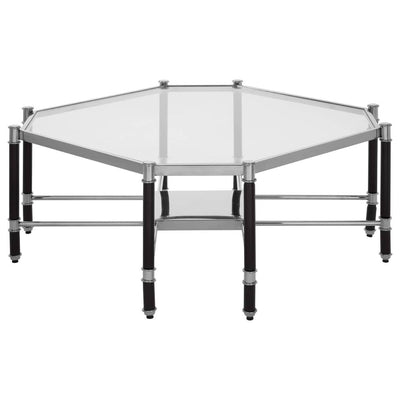 Noosa & Co. Living Allessi Silver Metal Coffee Table with Black Legs House of Isabella UK