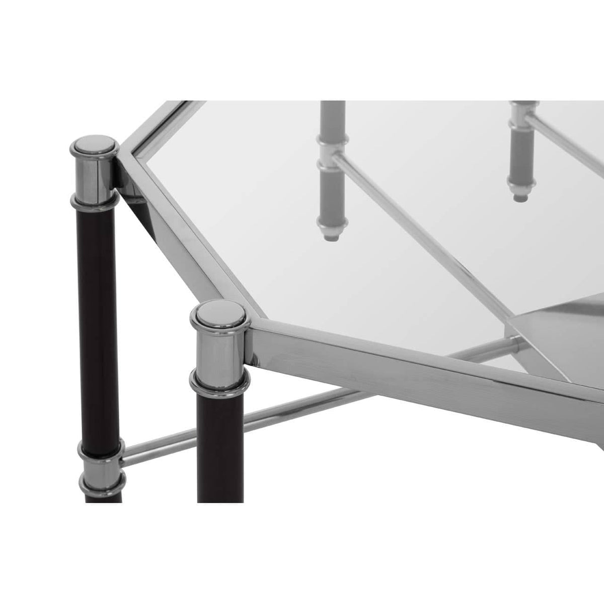 Allessi Silver Metal Coffee Table with Black Legs.