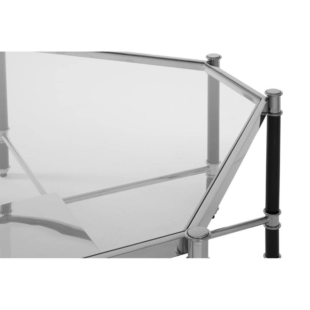 Allessi Silver Metal Coffee Table with Black Legs.