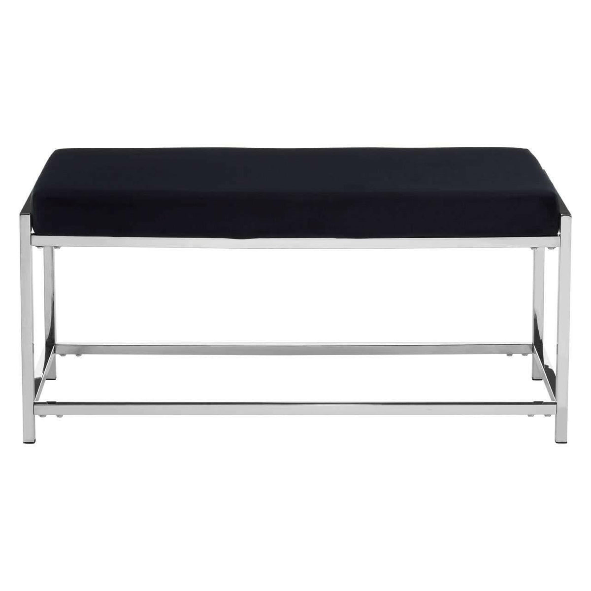 Allure Black Seat / Silver Metal Frame Bench.
