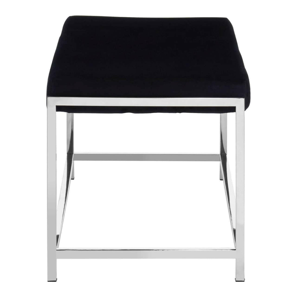 Allure Black Seat / Silver Metal Frame Bench.