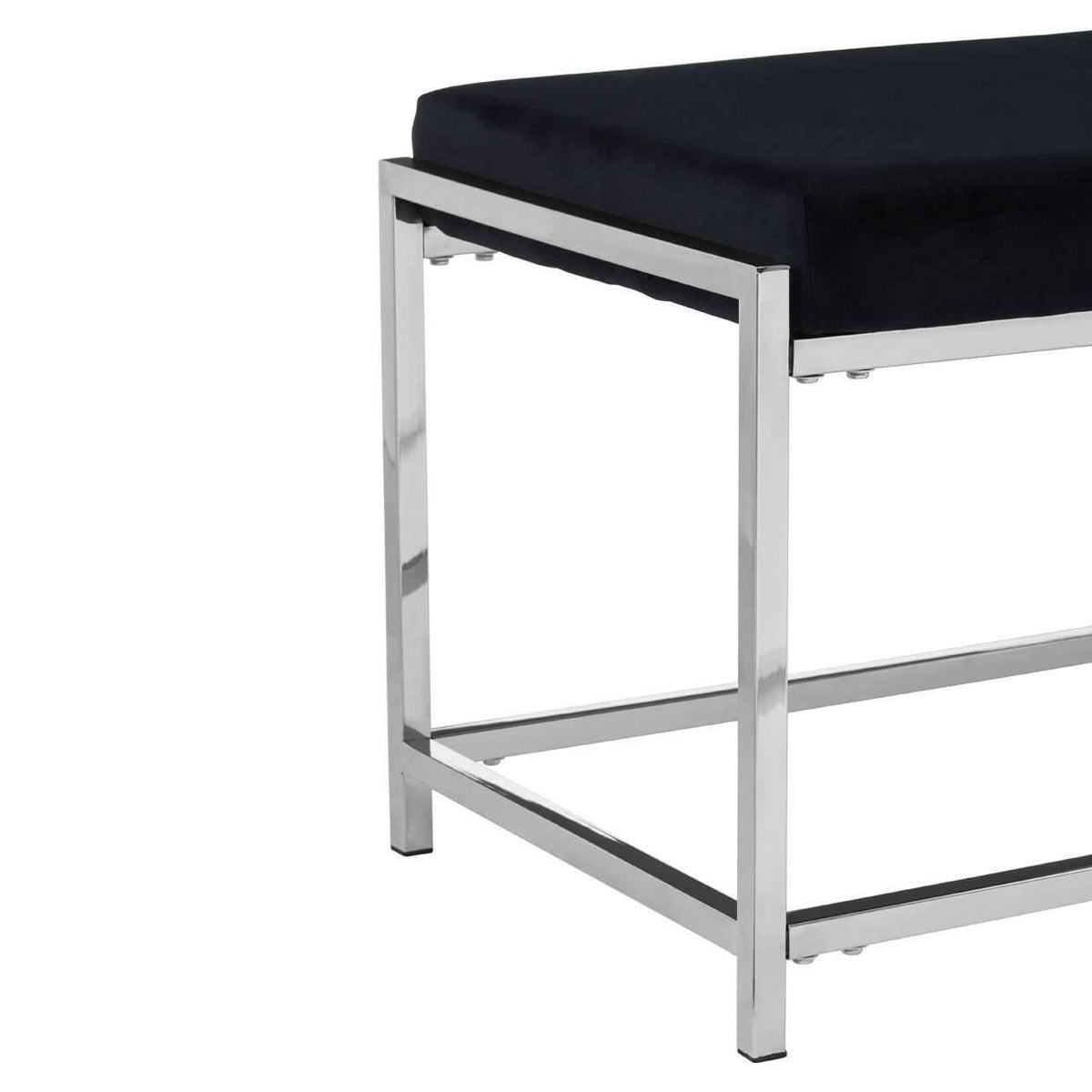 Allure Black Seat / Silver Metal Frame Bench.