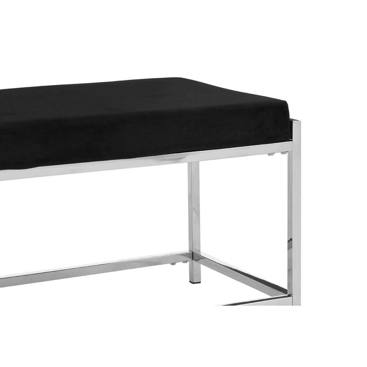 Allure Black Seat / Silver Metal Frame Bench.