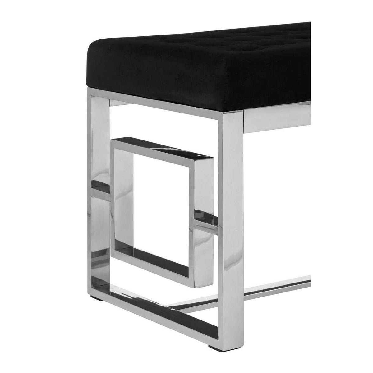 Allure Black Tufted Bench.