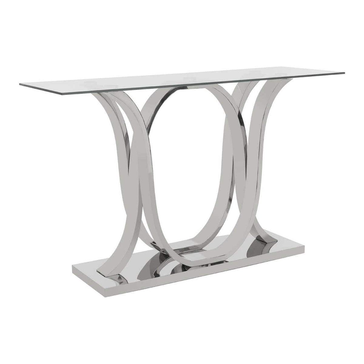 Noosa & Co. Living Allure Chrome Curved Base Console Table House of Isabella UK