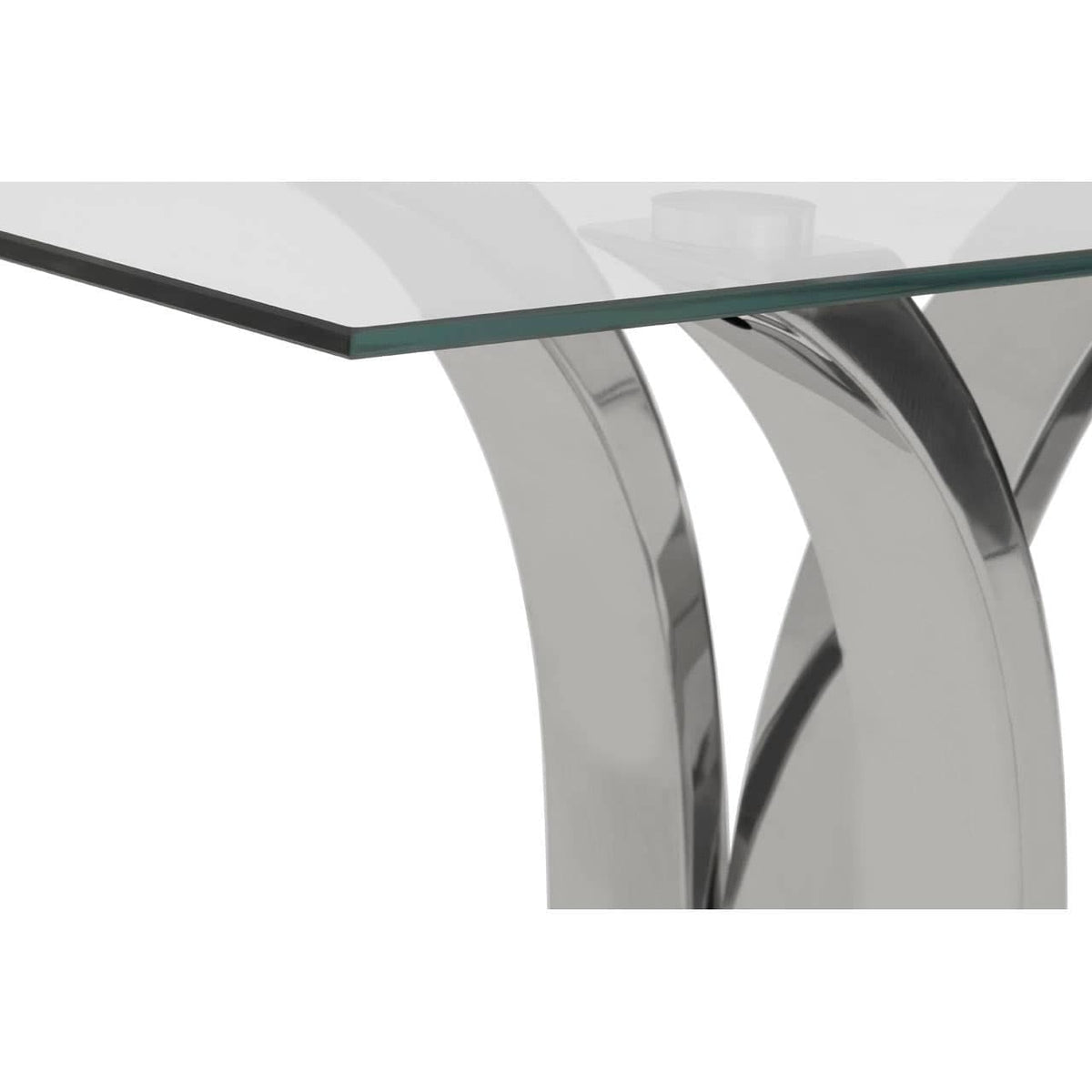 Noosa & Co. Living Allure Chrome Curved Base Console Table House of Isabella UK