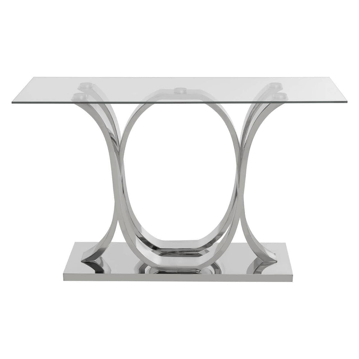 Noosa & Co. Living Allure Chrome Curved Base Console Table House of Isabella UK