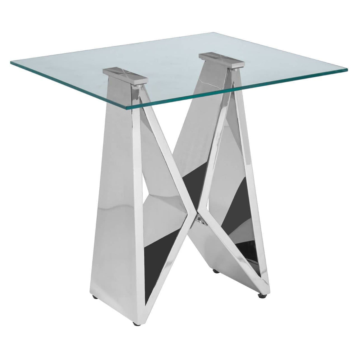 Noosa & Co. Living Allure Chrome Wing Base End Table House of Isabella UK
