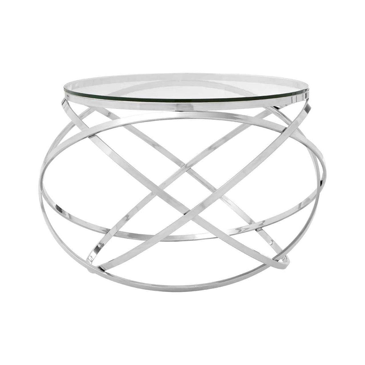 Noosa & Co. Living Allure Clear Glass Circular End Table House of Isabella UK