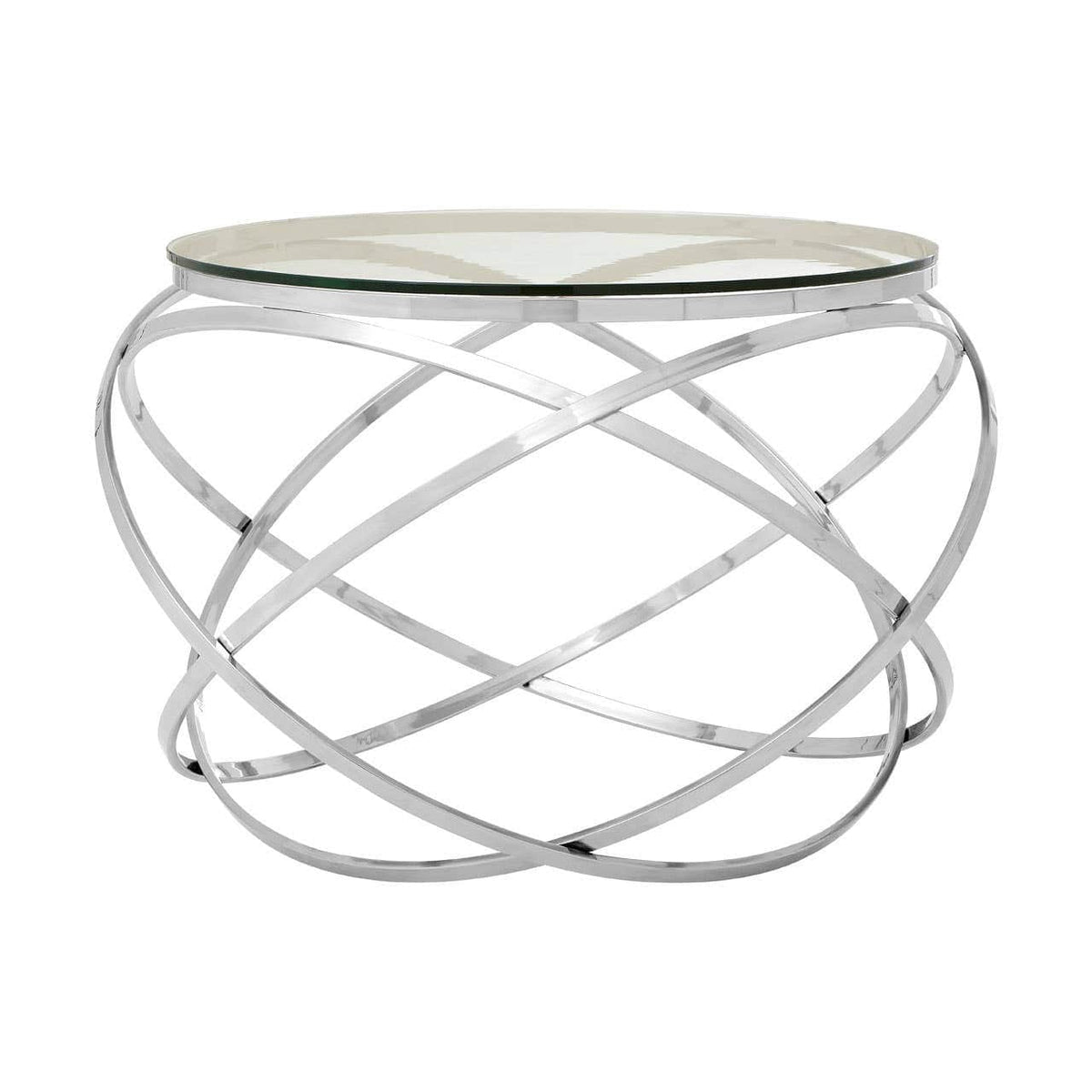 Noosa & Co. Living Allure Clear Glass Circular End Table House of Isabella UK