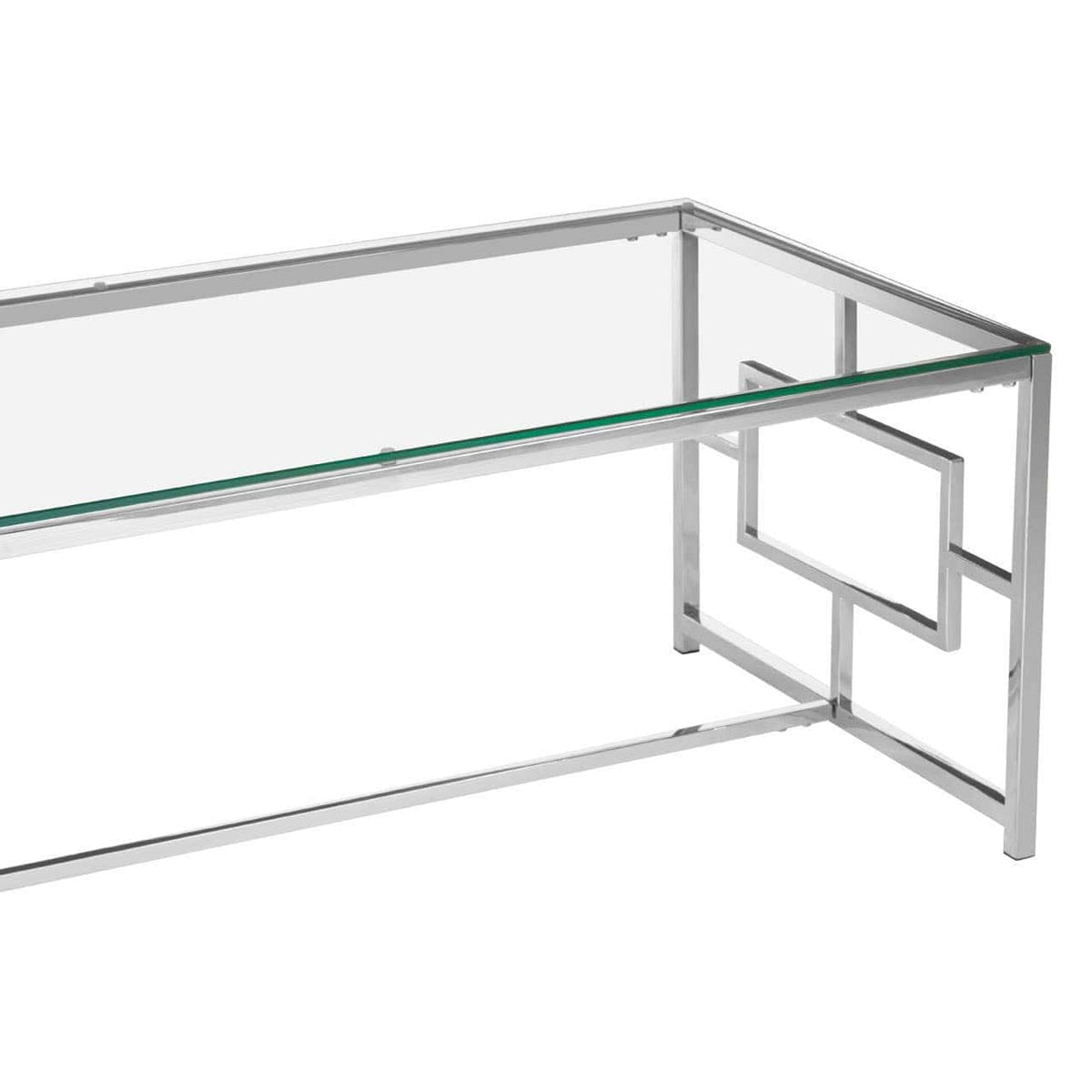 Noosa & Co. Living Allure Clear Glass Silver Base Coffee Table House of Isabella UK