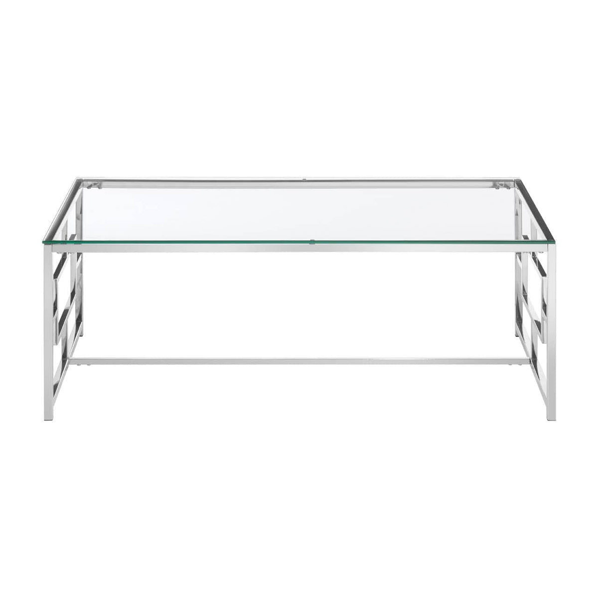 Noosa & Co. Living Allure Clear Glass Silver Base Coffee Table House of Isabella UK