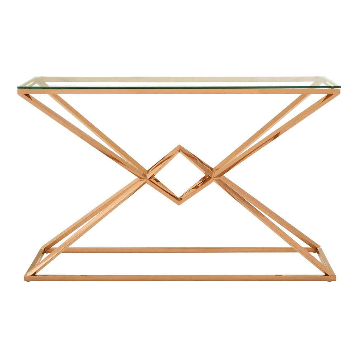 Noosa & Co. Living Allure Corseted Rose Gold Console Table House of Isabella UK