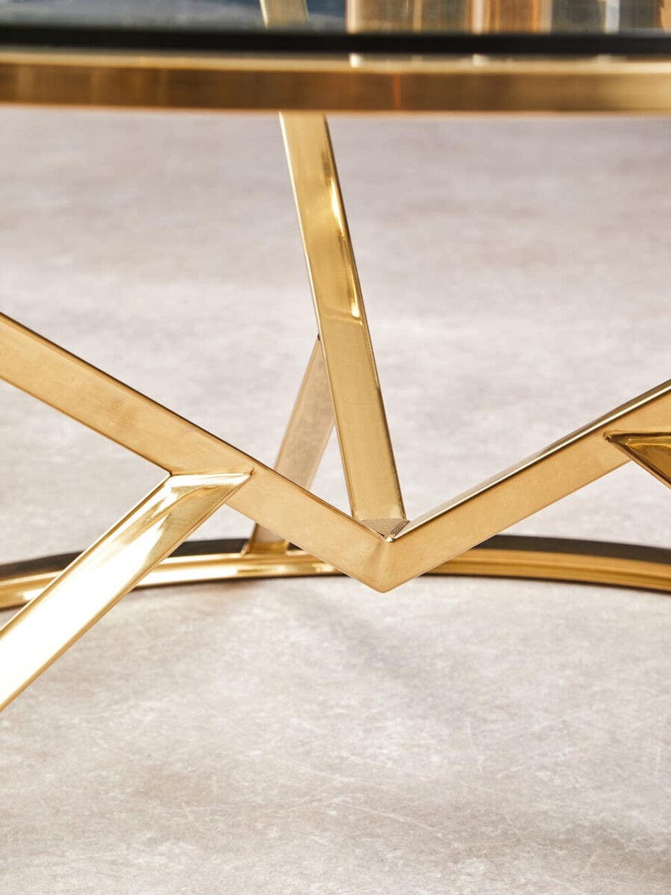 Noosa & Co. Living Allure Corseted Round Champagne Coffee Table House of Isabella UK