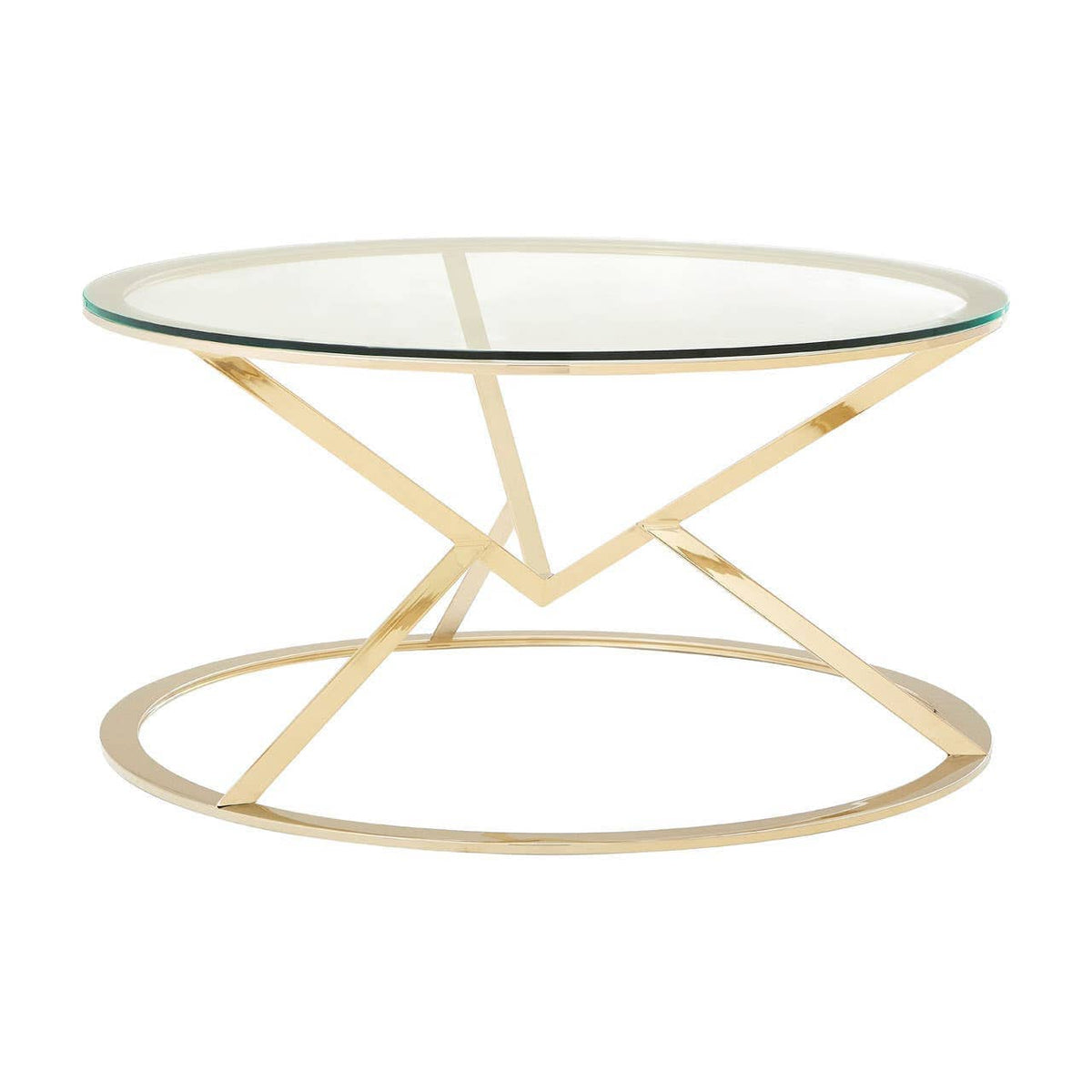 Noosa & Co. Living Allure Corseted Round Champagne Coffee Table House of Isabella UK