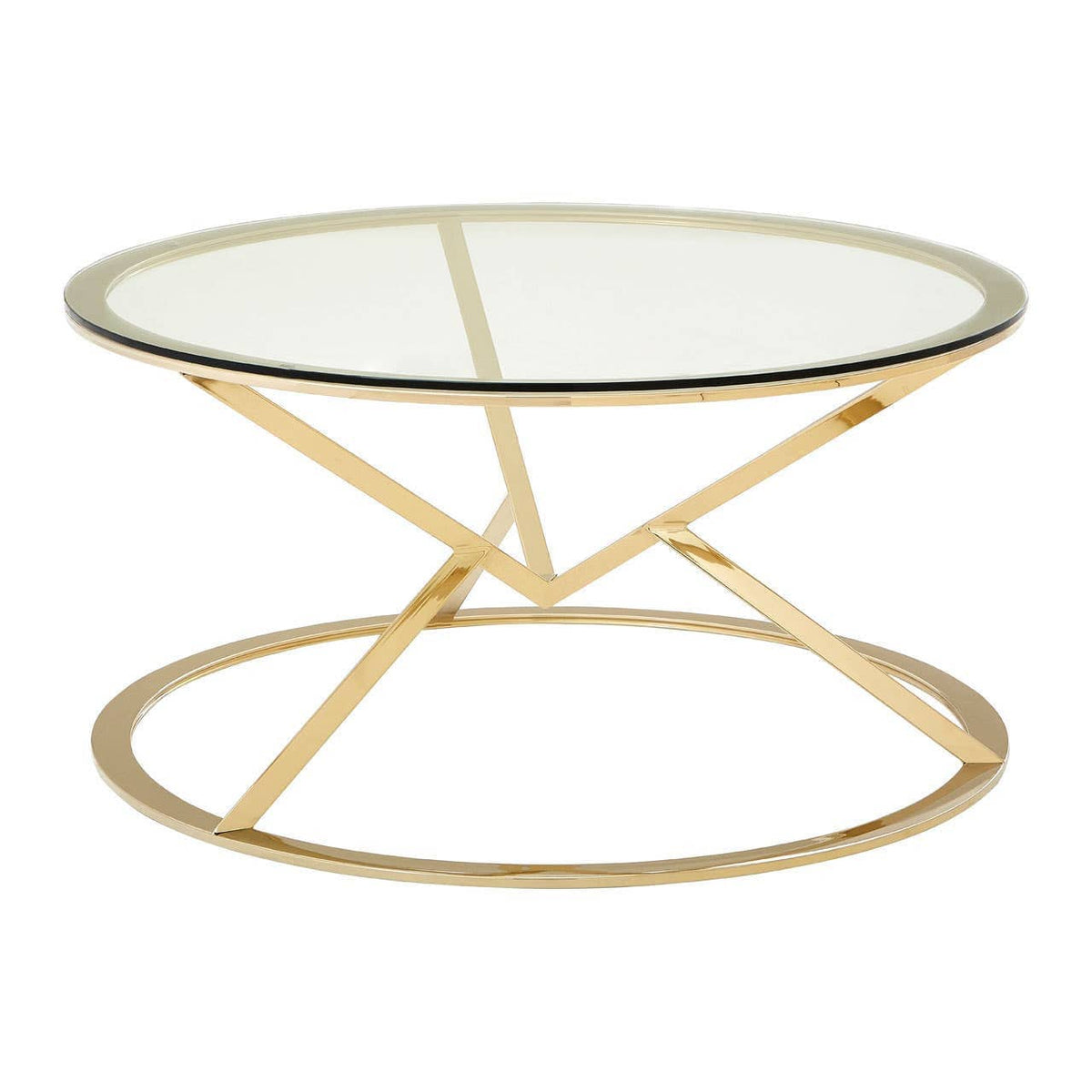 Noosa & Co. Living Allure Corseted Round Champagne Coffee Table House of Isabella UK