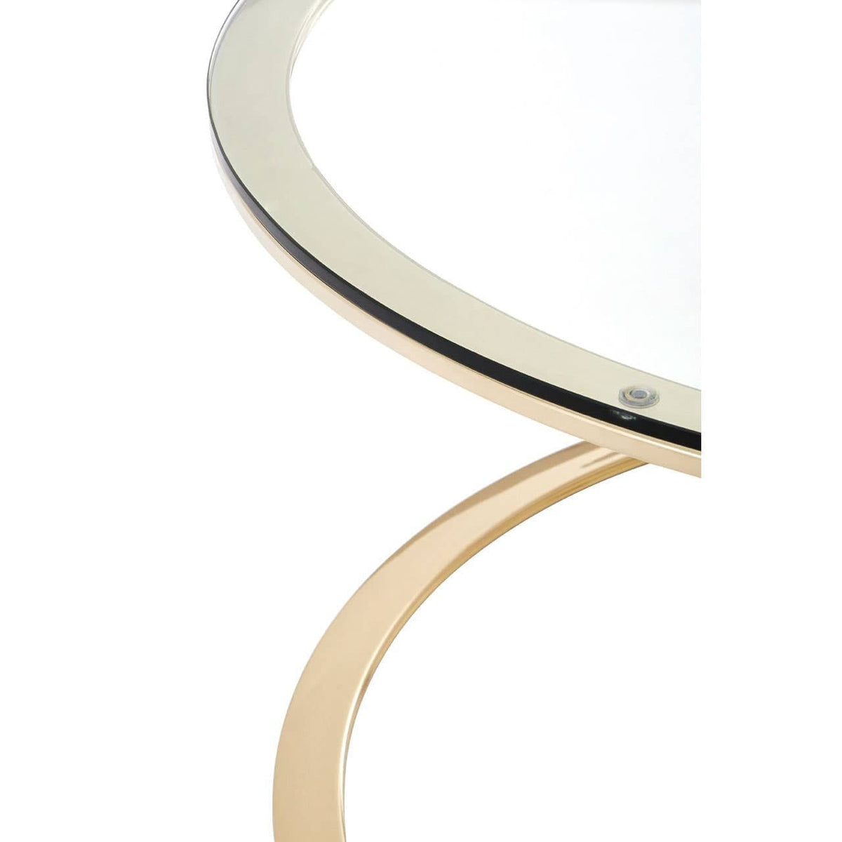 Noosa & Co. Living Allure Corseted Round Champagne Coffee Table House of Isabella UK