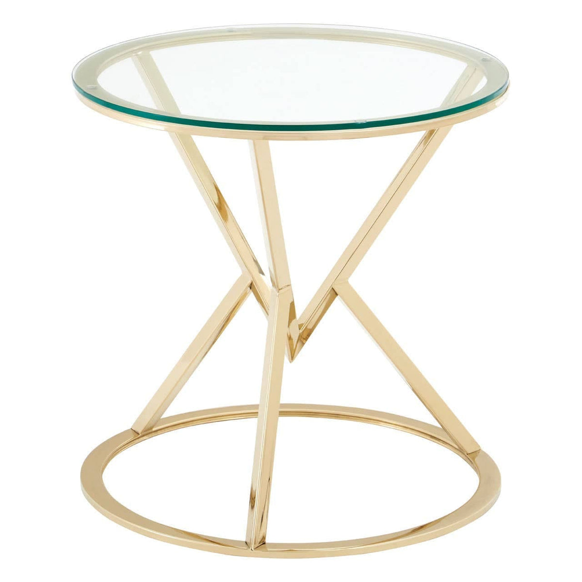 Noosa & Co. Living Allure Corseted Round Champagne End Table House of Isabella UK