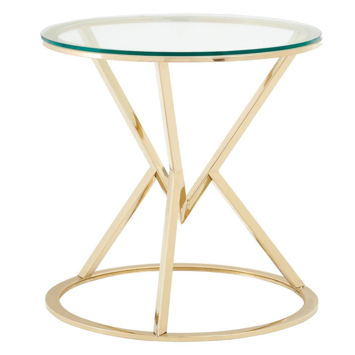 Noosa & Co. Living Allure Corseted Round Champagne End Table House of Isabella UK