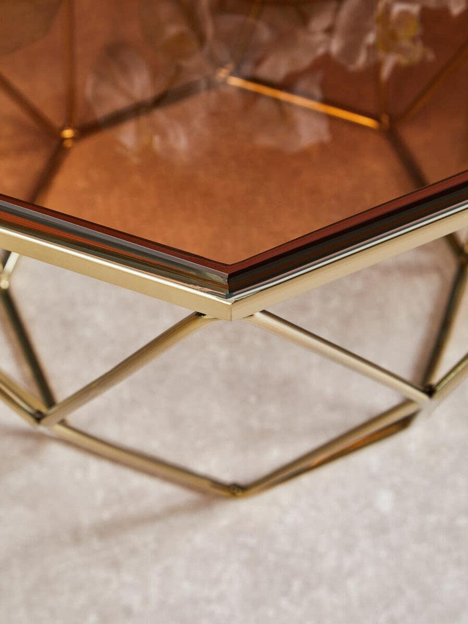 Noosa & Co. Living Allure End Table With Brushed Bronze Base House of Isabella UK
