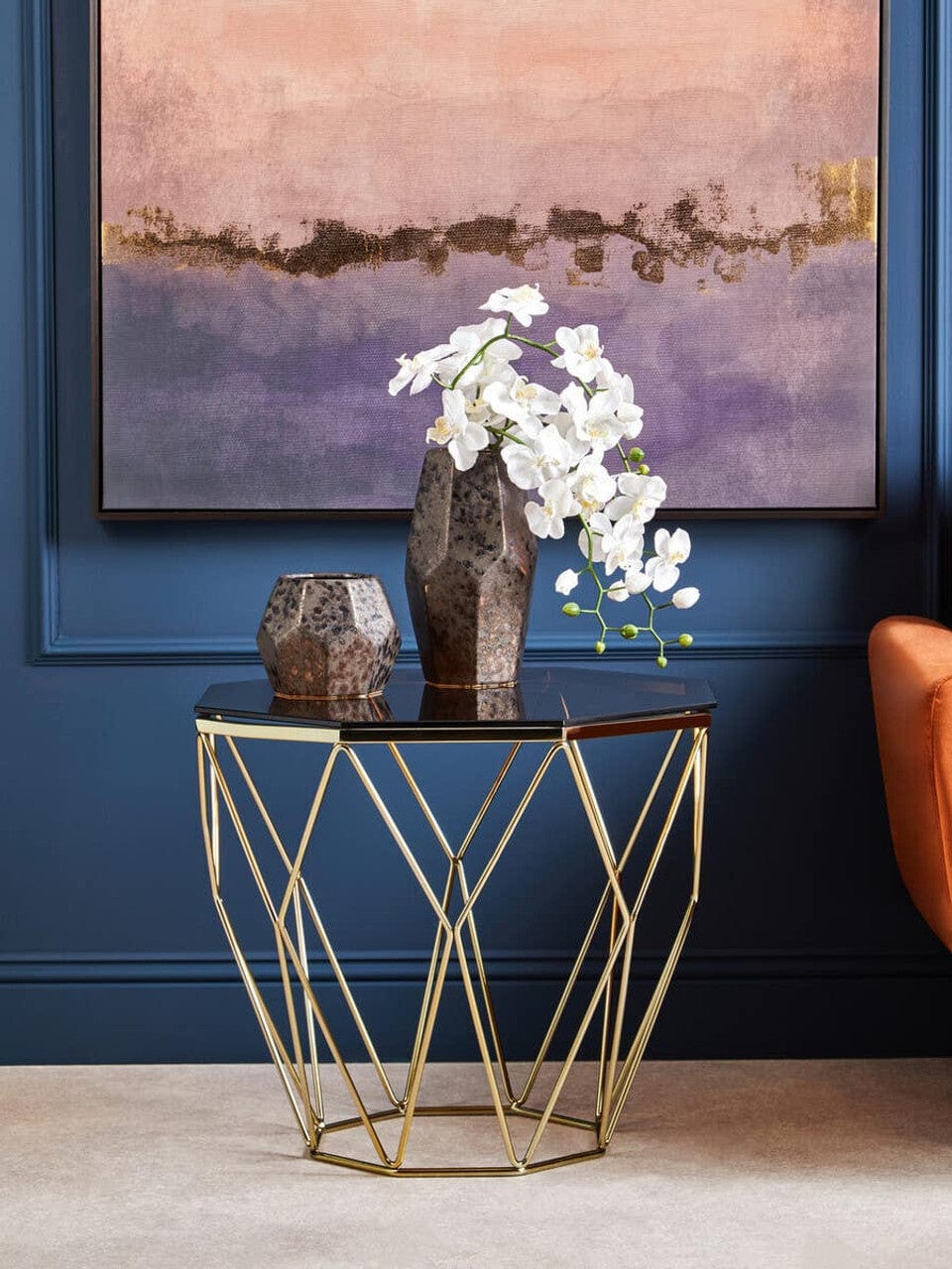 Noosa & Co. Living Allure End Table With Brushed Bronze Base House of Isabella UK