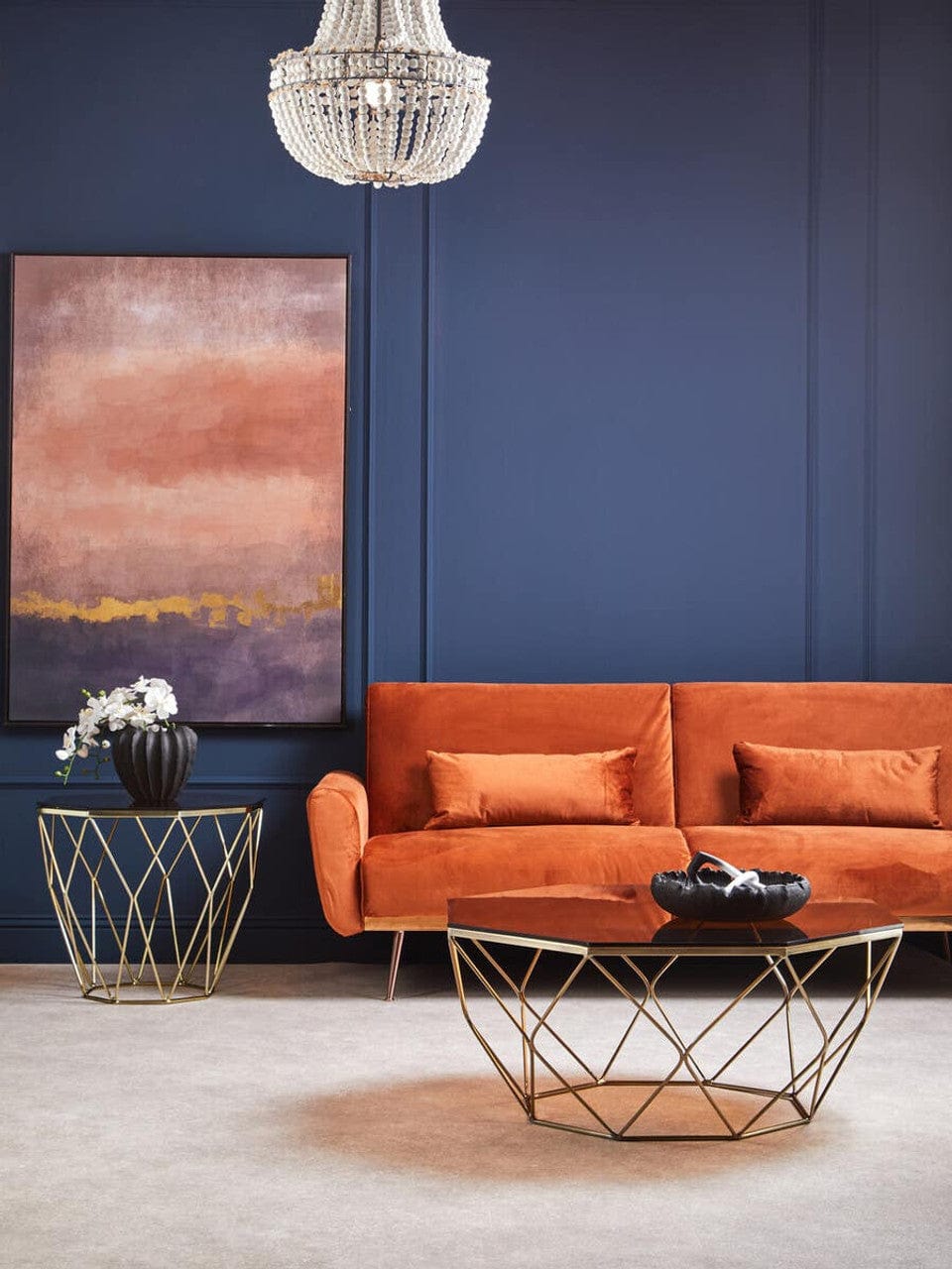 Noosa & Co. Living Allure End Table With Brushed Bronze Base House of Isabella UK