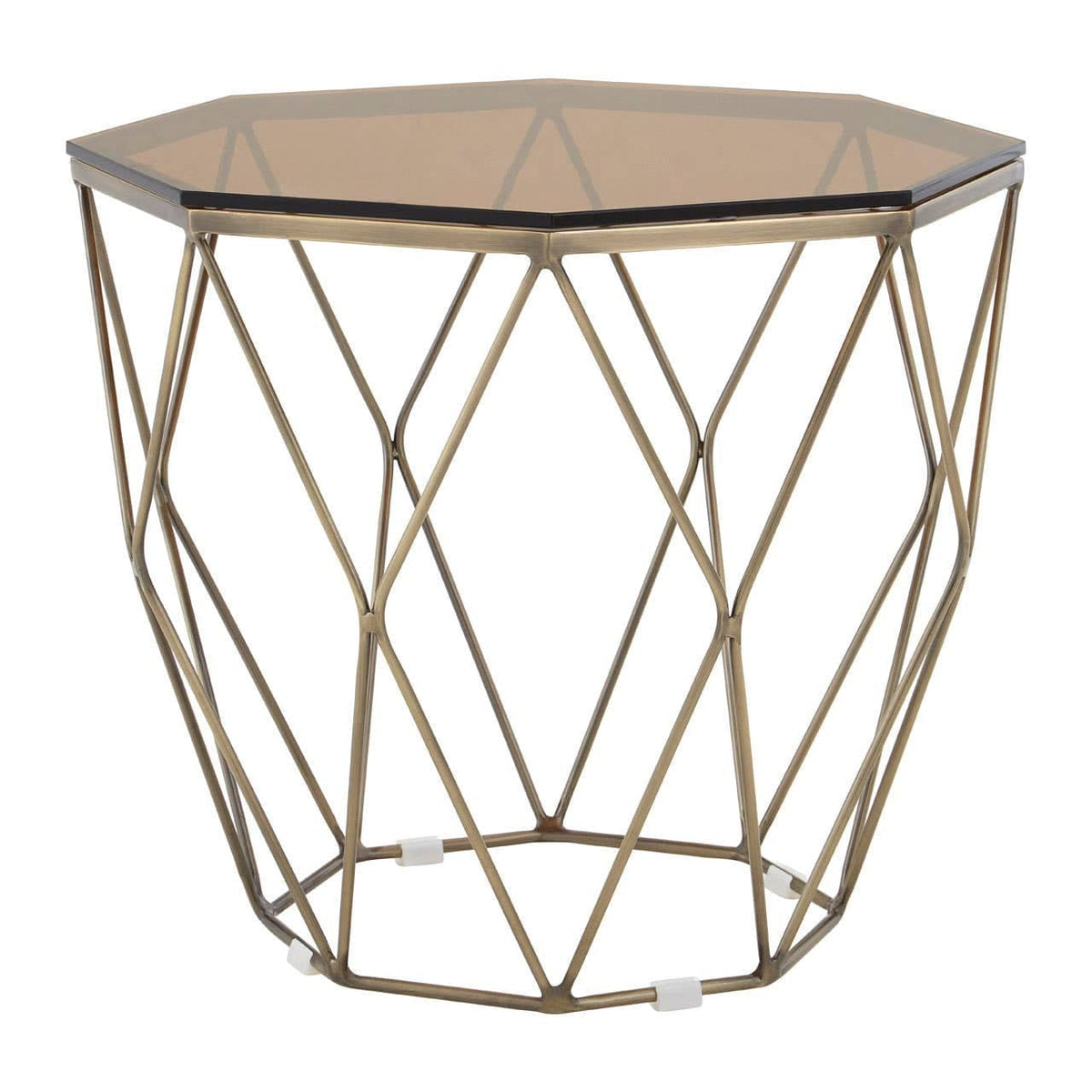 Noosa & Co. Living Allure End Table With Brushed Bronze Base House of Isabella UK