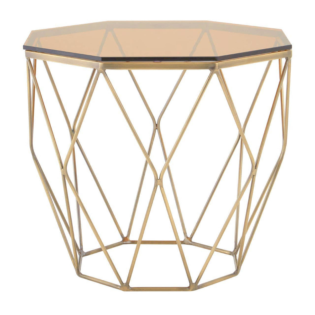 Noosa & Co. Living Allure End Table With Brushed Bronze Base House of Isabella UK
