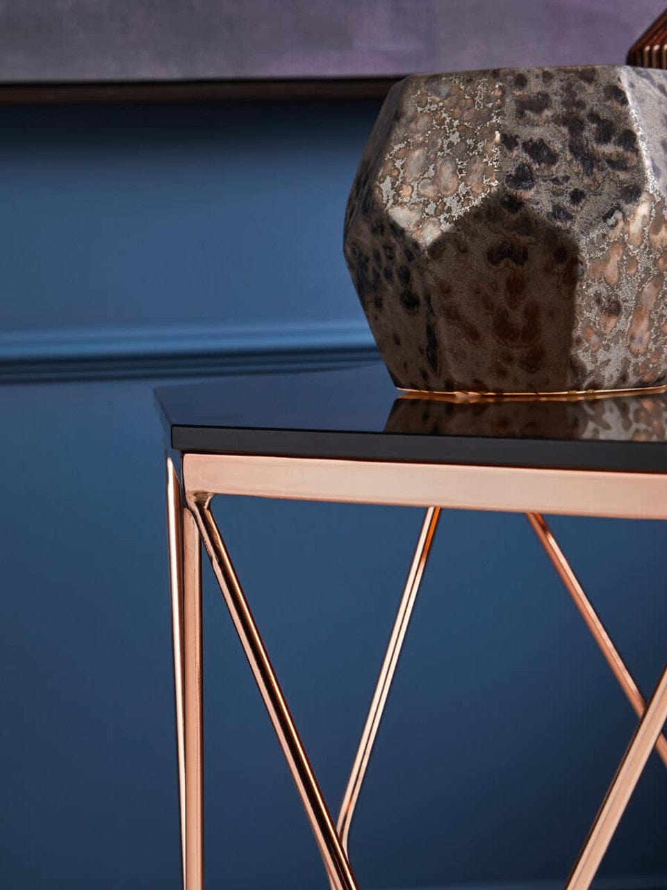 Noosa & Co. Living Allure End Table With Rose Gold Base House of Isabella UK