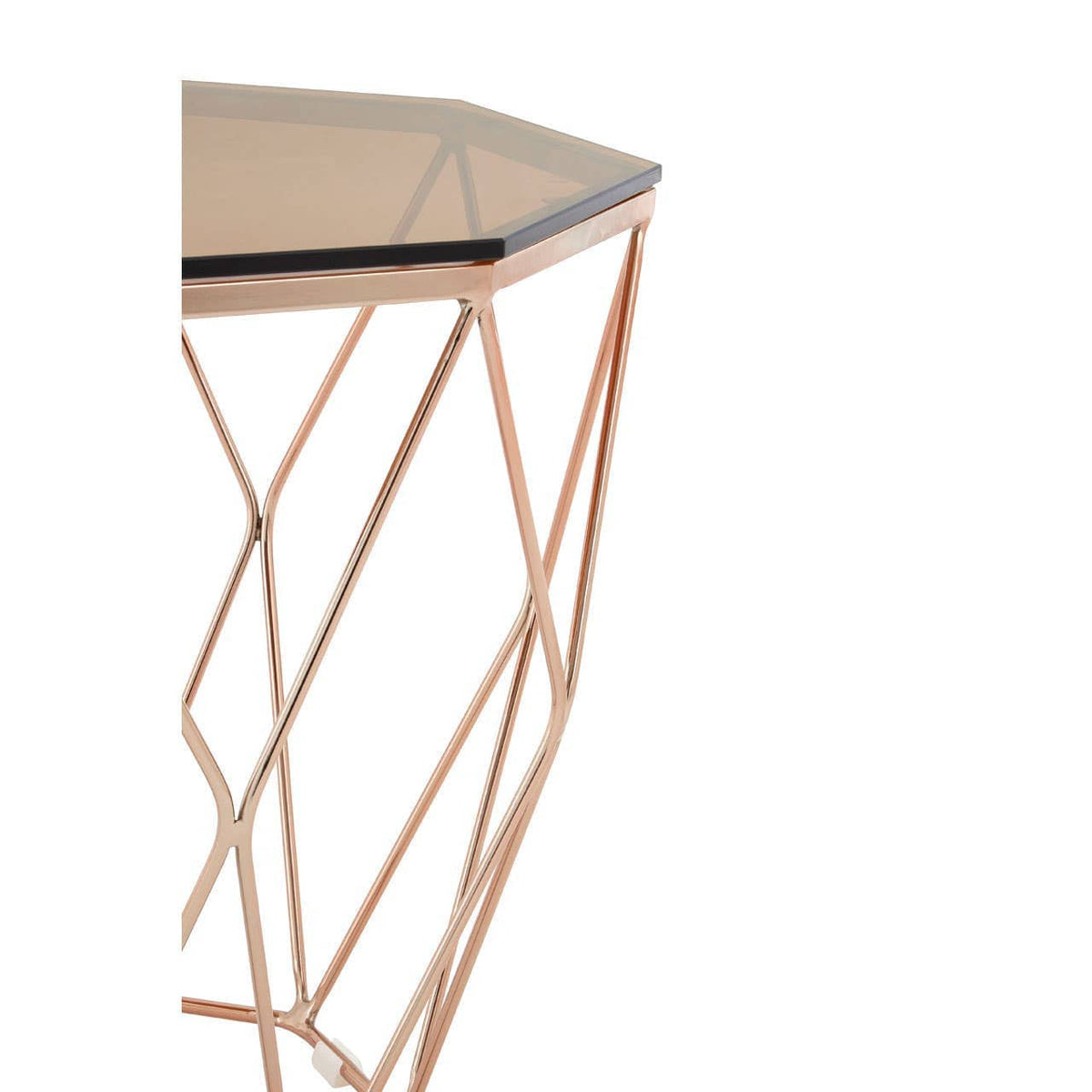 Noosa & Co. Living Allure End Table With Rose Gold Base House of Isabella UK