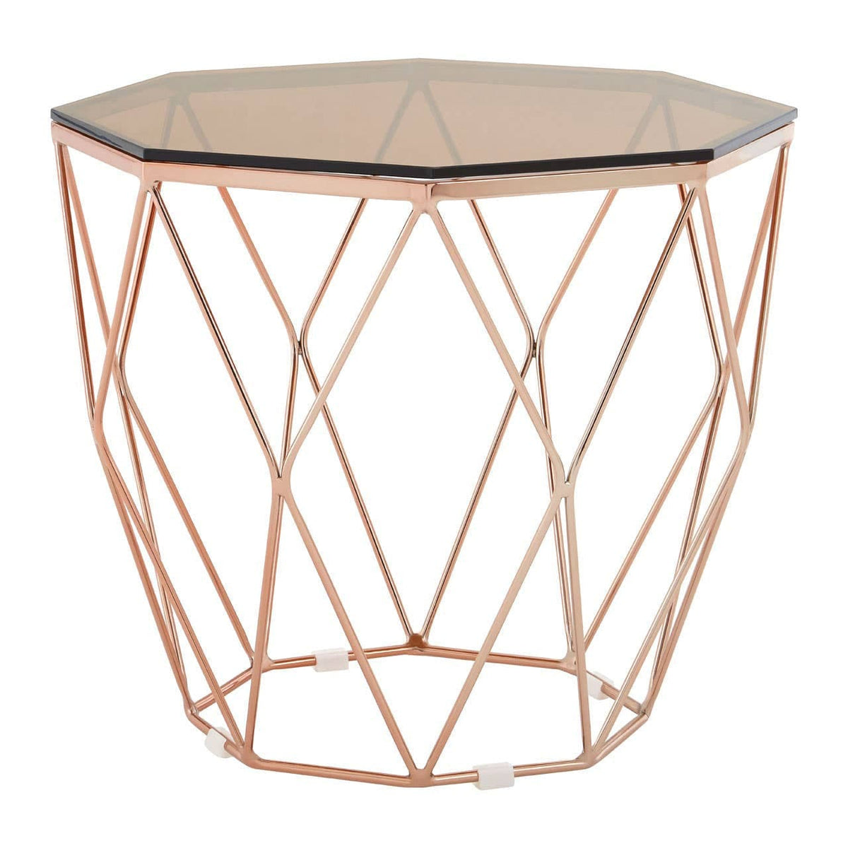 Noosa & Co. Living Allure End Table With Rose Gold Base House of Isabella UK