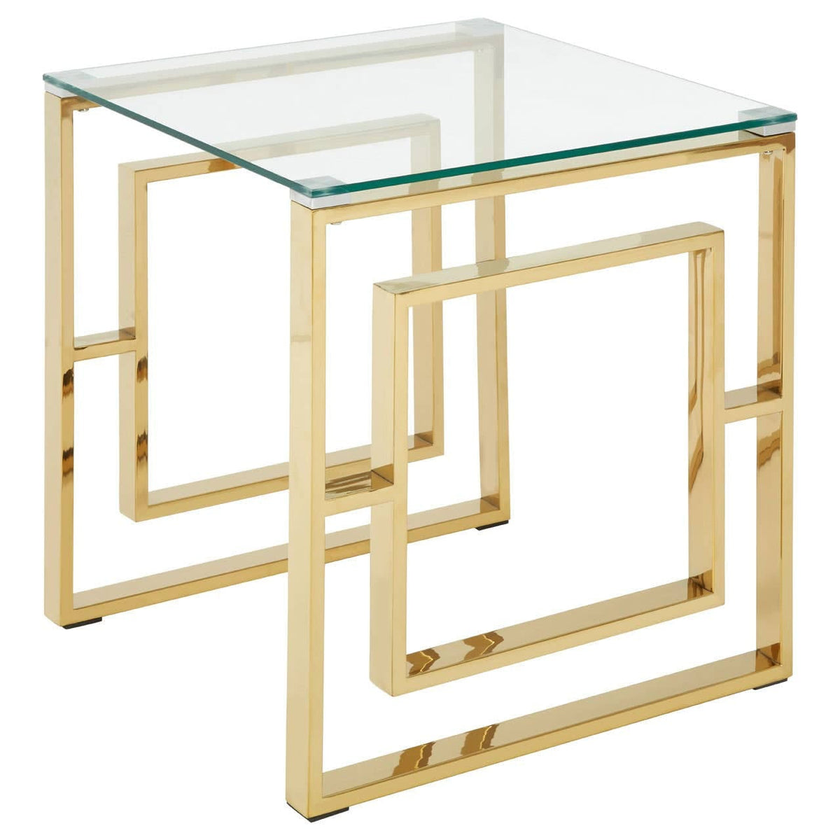 Noosa & Co. Living Allure Gold Finish Square Legs End Table House of Isabella UK